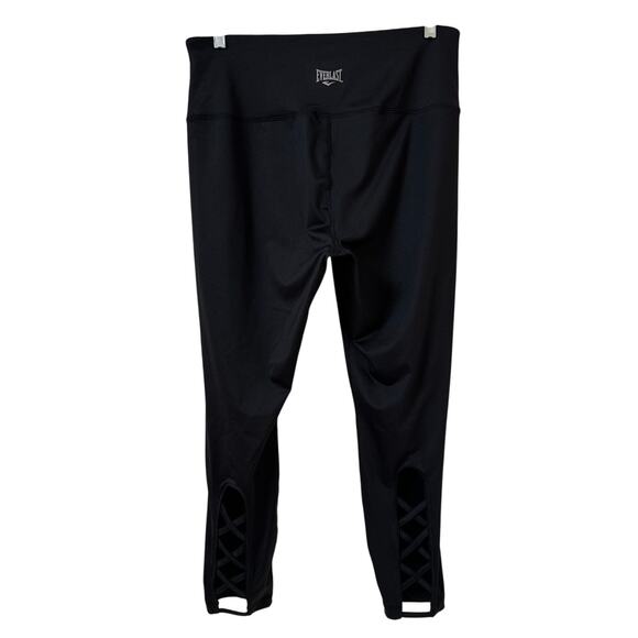 Everlast XL Black Workout Leggings 5" Waistband Kris Kross Cut Out Back Of Leg - Picture 2 of 5
